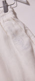 White sweatpants with text on a white background