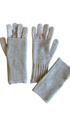 Pair of beige gloves on a white background