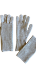 Pair of beige gloves on a white background