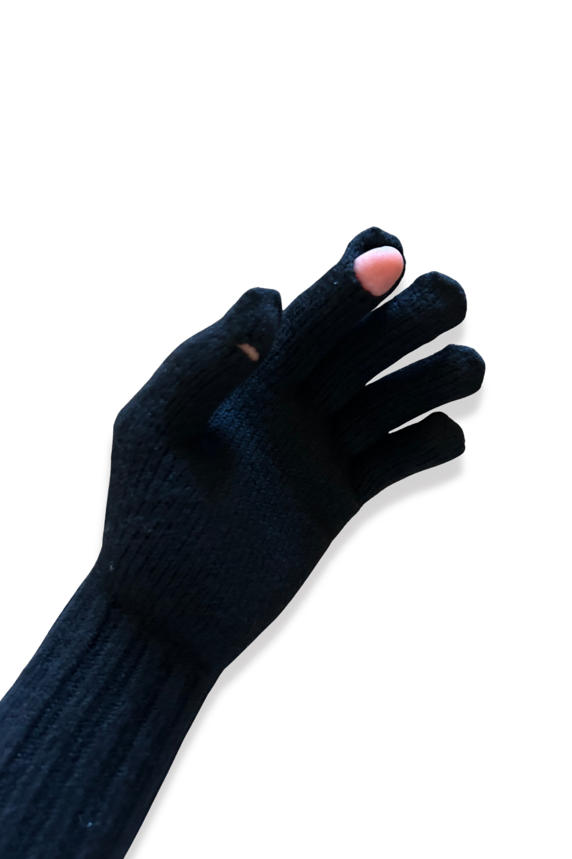 Black glove on a white background