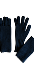 Pair of black gloves on a white background