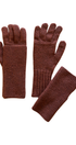 Pair of brown gloves on a white background