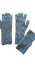 charcoal knitted gloves on a white background