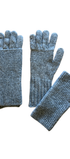 charcoal knitted gloves on a white background