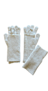 Pair of cream gloves on a white background