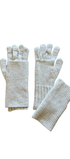 Pair of cream gloves on a white background