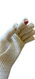 cream gloves with a white background
